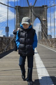 Etats-Unis, New York, Manhattan, le pont de Brooklyn