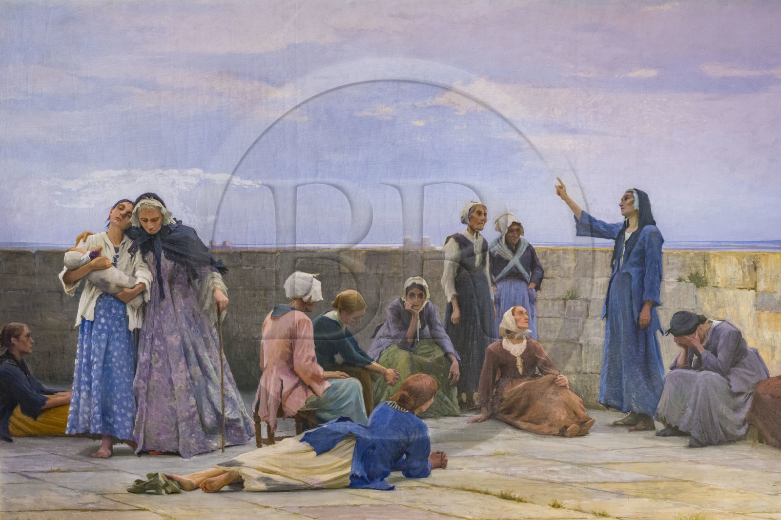 France, Herault, Montpellier, historic center, Fabre museum, Huguenot prisoners at the Constance Tower, Aigues-Mortes (1892) by painter Max Leenhardt (detail)