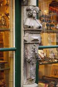 Germany, Bremen, sculpture of a facade of house in the old town