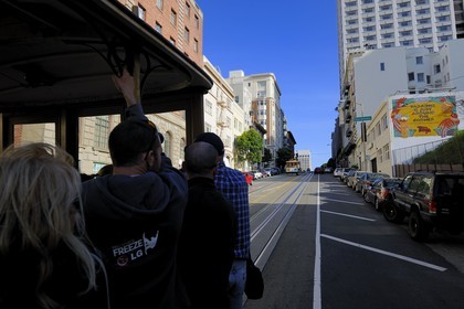 United States, California, San Francisco, the district of Russian Hill, cable car in Powell street