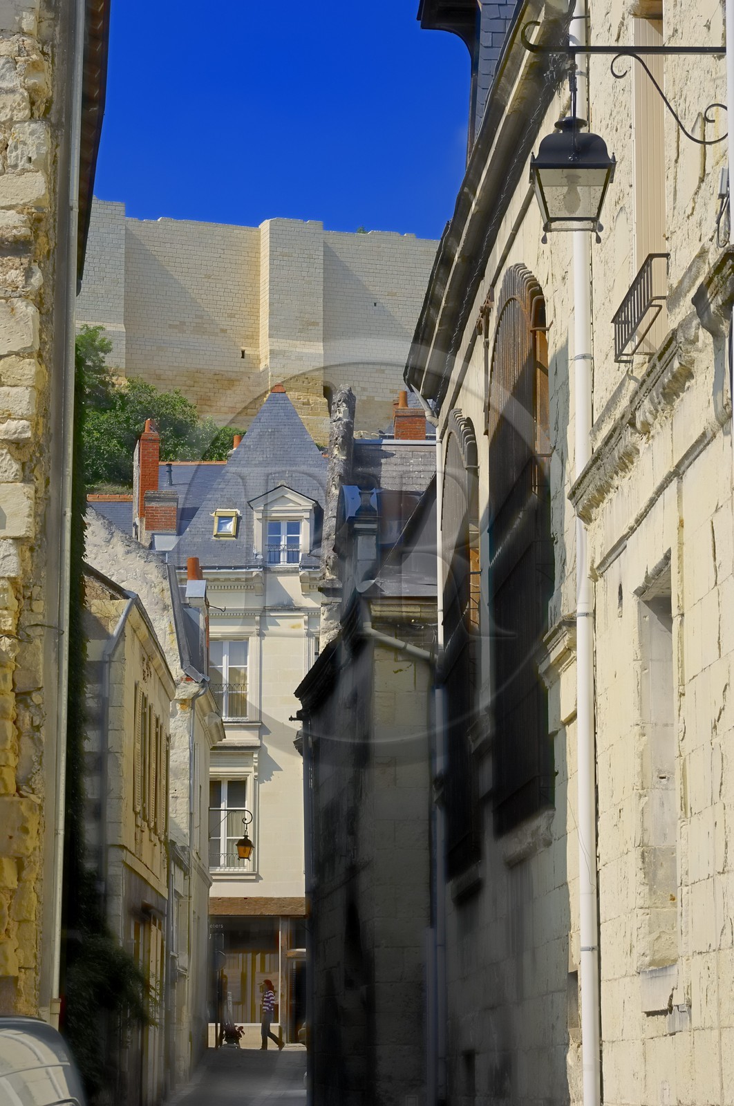 France, Indre et Loire (37), Vallée de la Loire classée Patrimoine Mondial de l'UNESCO, Chinon, la vieille ville dominée par les remparts du château