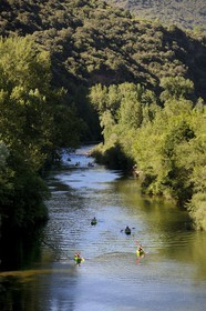 France, Herault, Orb river valley at Ceps, kayaking the river Orb