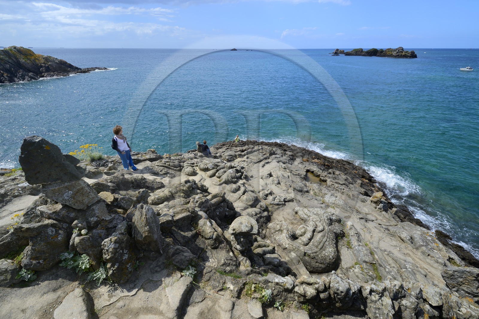 France, Ille-et-Vilaine (35), Saint-Malo, Rothéneuf, rochers sculpté par l'abbé Fouré entre 1870 et 1904