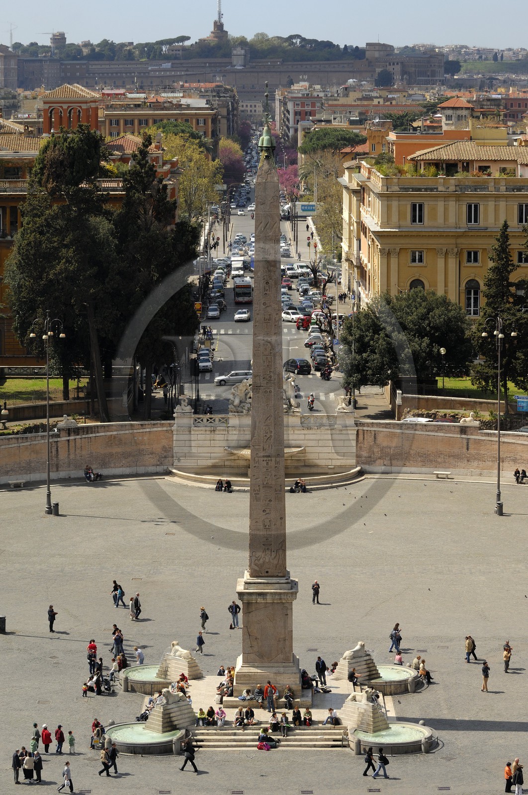Italie, Latium, Rome, centre historique classé Patrimoine Mondial de l'UNESCO, piazza del Popolo