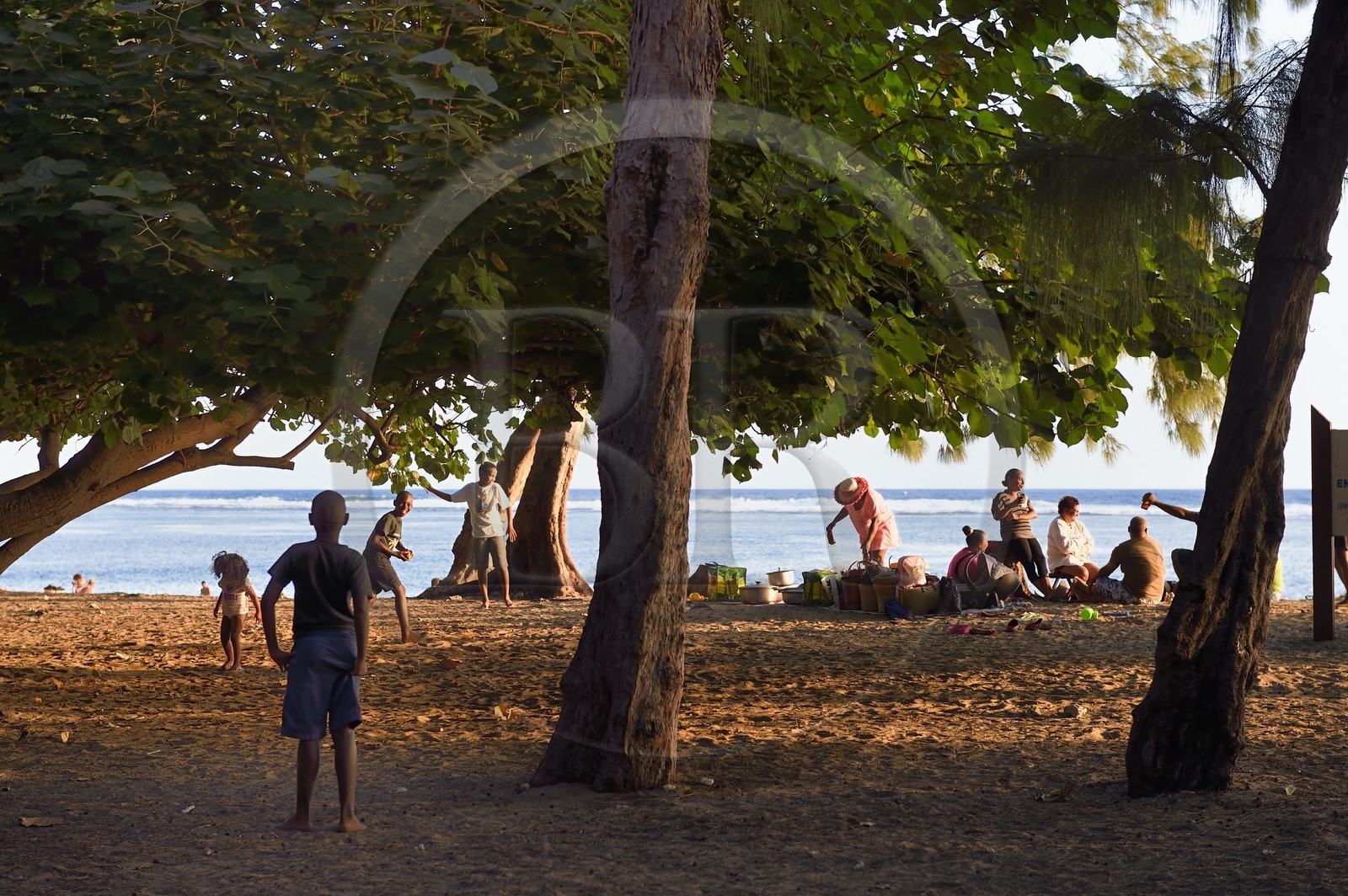 France, île de la Réunion, la Cote Ouest, plage du lagon de Saint-Gilles-Les-Bains à l'Ermitage-les-Bains