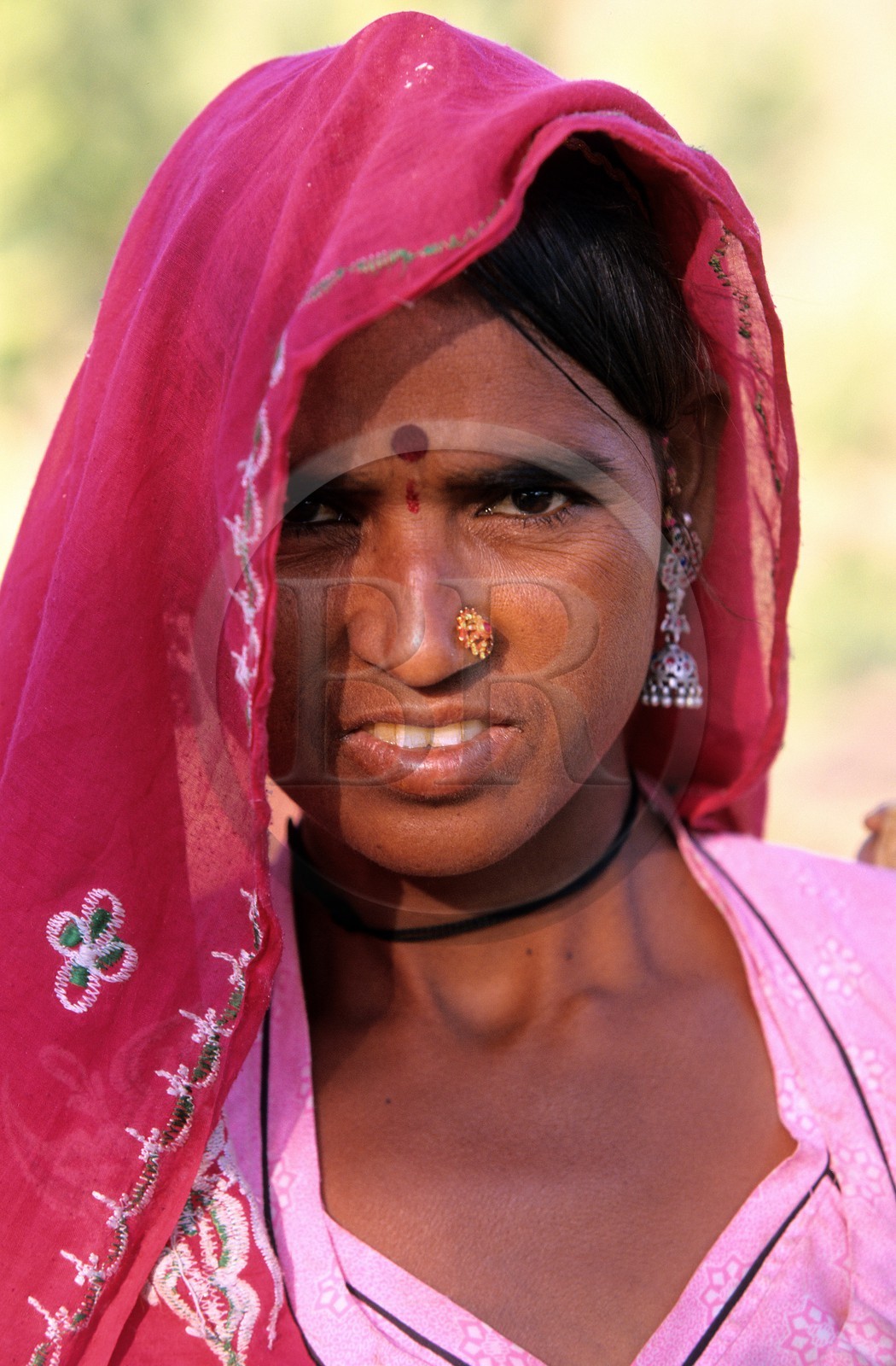 India, Rajasthan State, woman's portrait