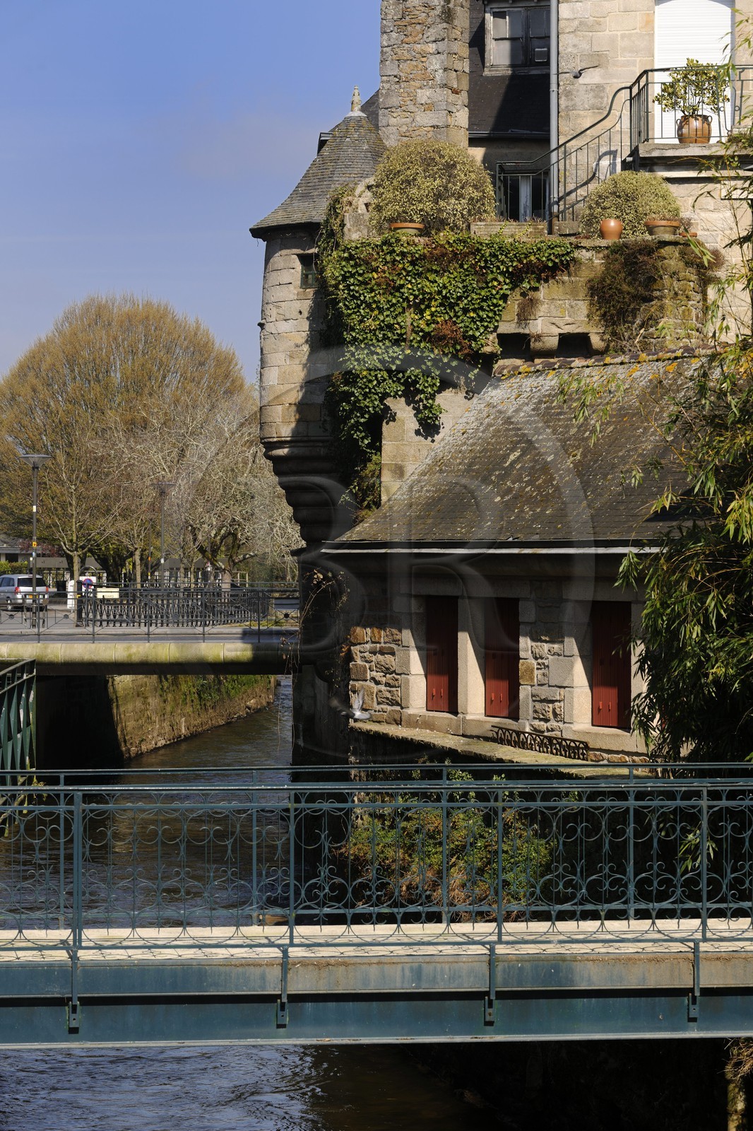 France, Finistère (29), Quimper, échauguette dans les anciens remparts sur le Steir au pont Médard