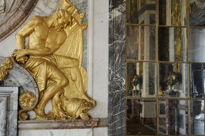 France, Yvelines, Chateau de Versailles, listed as World Heritage by UNESCO, the War Drawing room at the end of the Galerie des Glaces (Hall of Mirrors)