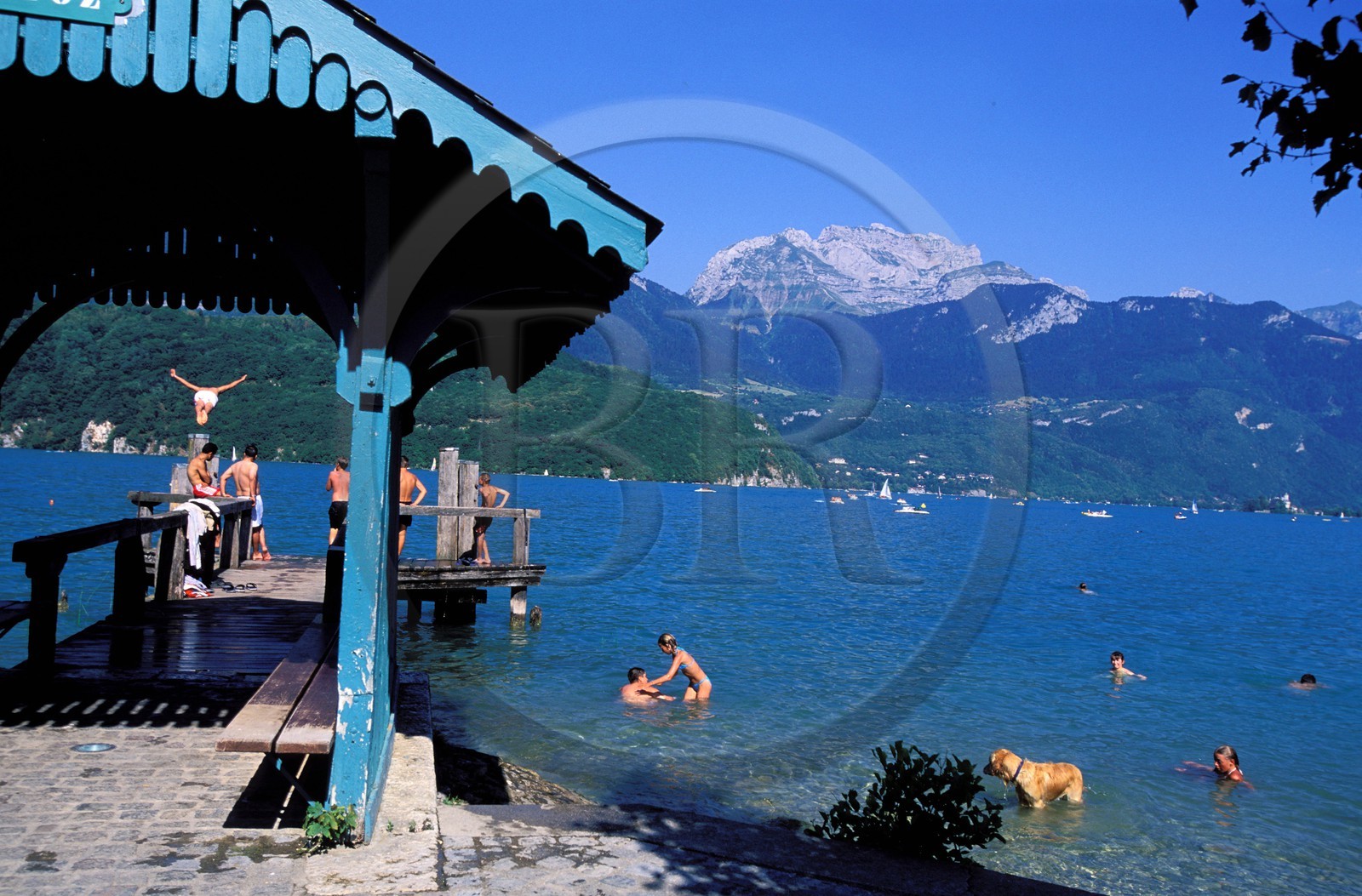 France, Haute-Savoie (74), Saint-Jorioz, les bords du lac d'Annecy en été