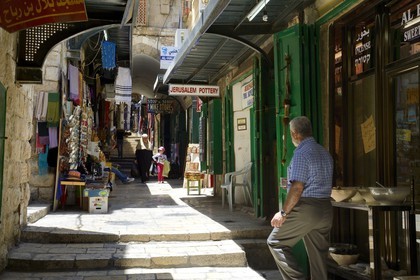 Israel, Jérusalem, ville sainte, vieille-ville classée Patrimoine Mondial de l'UNESCO, la Via Dolorosa (Chemin de Croix) dans le quartier musulman