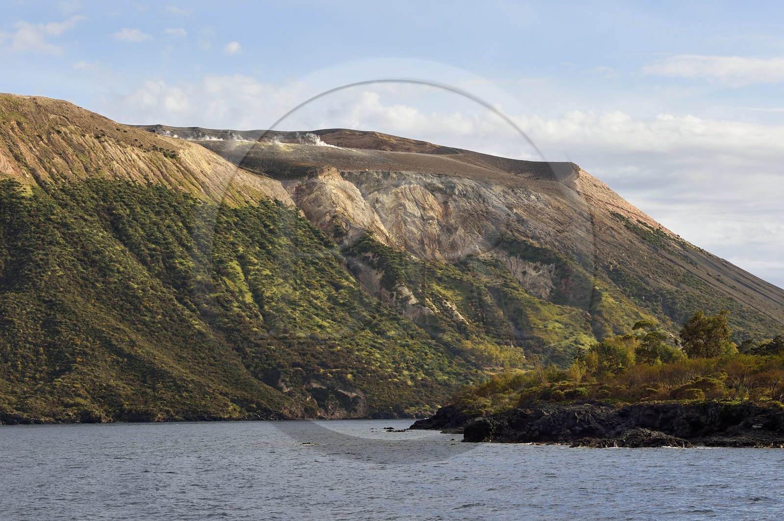Italie, Sicile, iles Eoliennes, classées Patrimoine Mondial de l'UNESCO, ile de Vulcano, les flancs du cratère du volcan della Fossa
