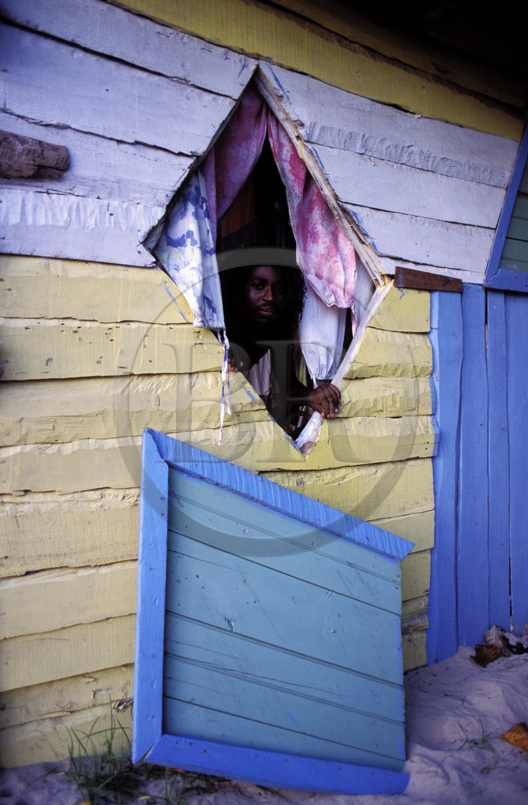 Jamaica, Westmoreland parish, a rastaman house on Negril beach