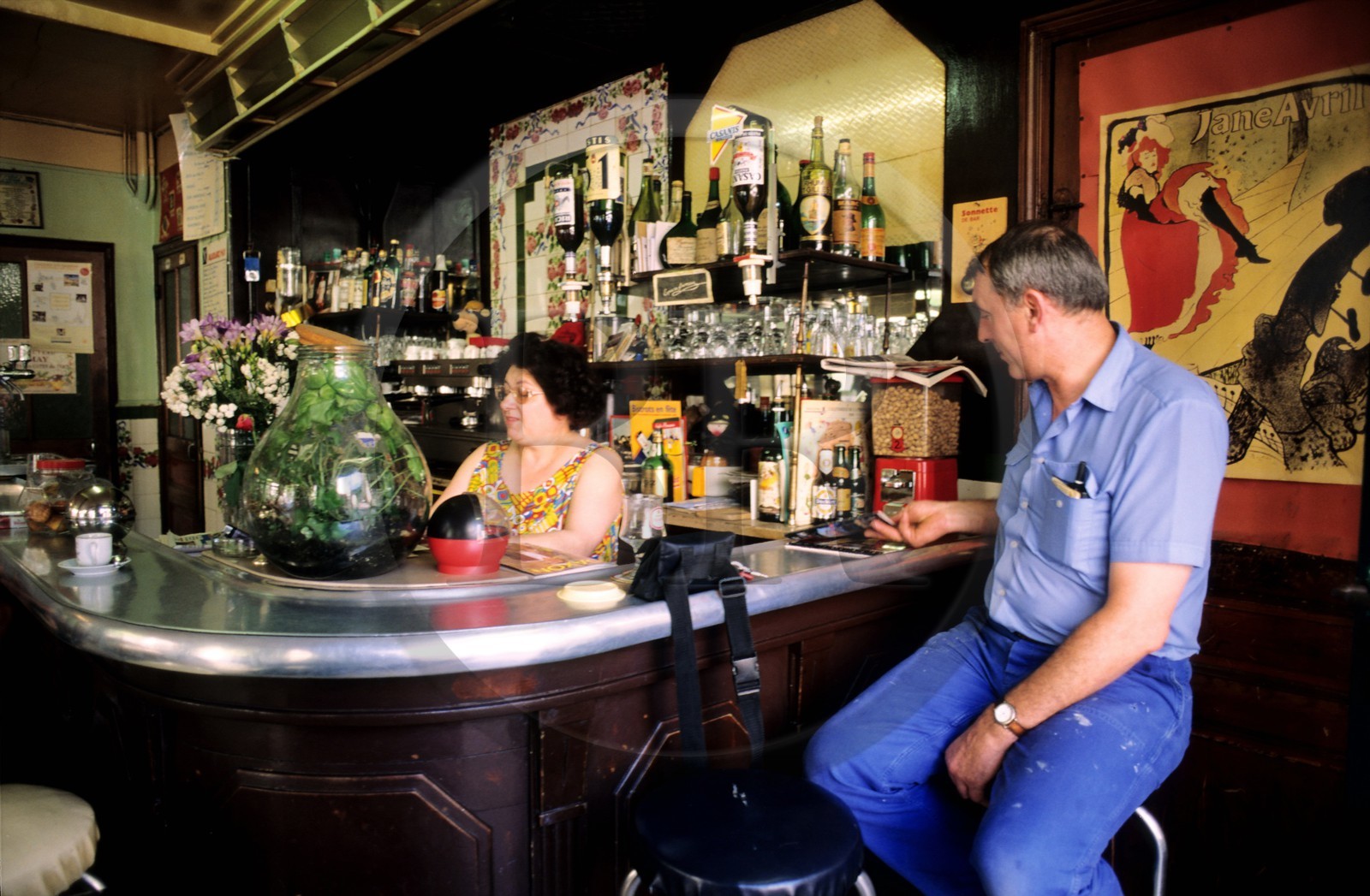 France, Paris (75), rue du Plateau, le Bar fleuri