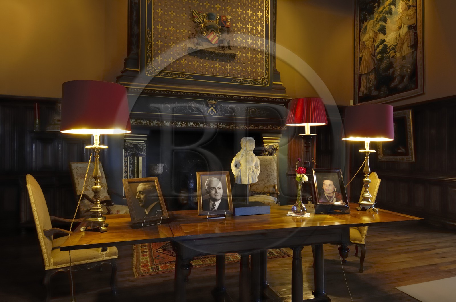 France, Maine et Loire, Chateau de Montreuil Bellay, living room in the former guards room