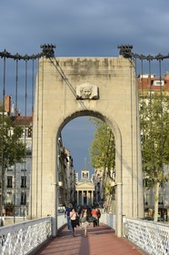 France, Rhone, Lyon, Rhone river banks, the passerelle du College over the Rhone