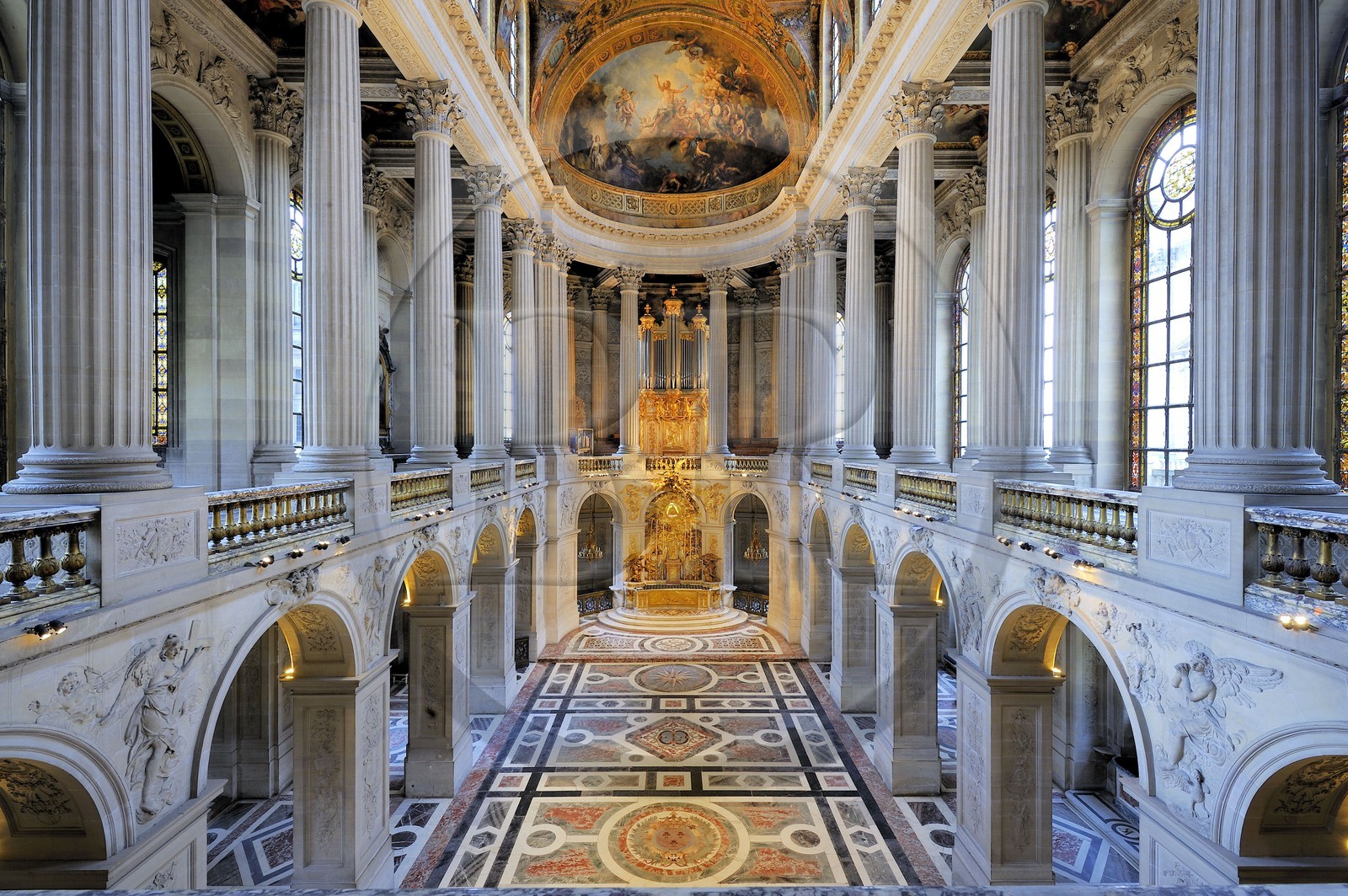 France, Yvelines (78), château de Versailles, classé Patrimoine Mondial de l'UNESCO, la Chapelle Royale, encore utilisée pour des concerts