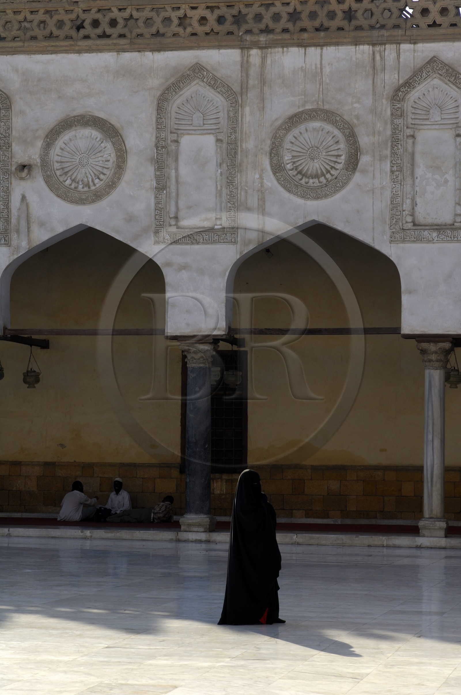Egypte, Le Caire, cour de la Mosquée El-Azhar
