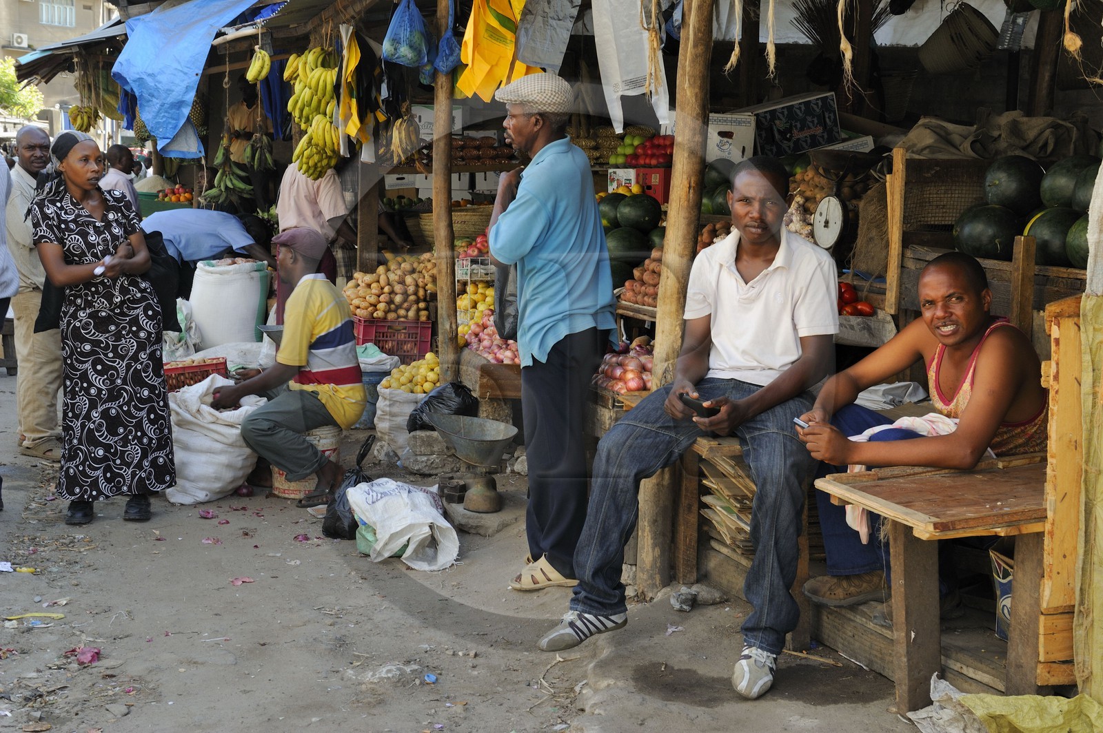 Tanzanie, Dar es-Salaam, marché de Kisutu