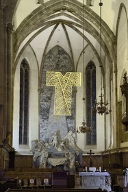 France, Bas-Rhin (67), Strasbourg, vieille ville classée au Patrimoine Mondial de l’UNESCO, l'église protestante Saint-Thomas, le mausolée de Maurice de Saxe, maréchal de France, sculpté par Jean-Baptiste Pigalle en 1771