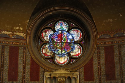 France, Meuse, Verdun, district of Ville Haute (Upper Town), Cathedral of the 10th century, rose window