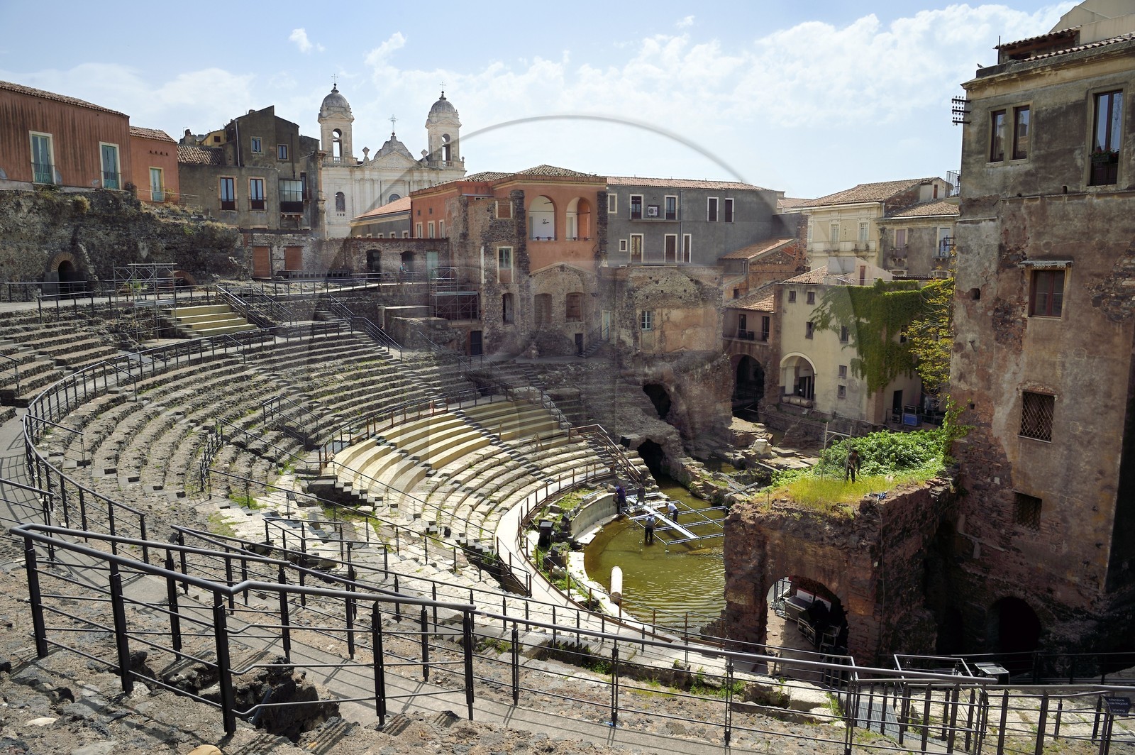 Italie, Sicile, Catane, ville baroque classée au Patrimoine Mondial de l'UNESCO, le théatre romain