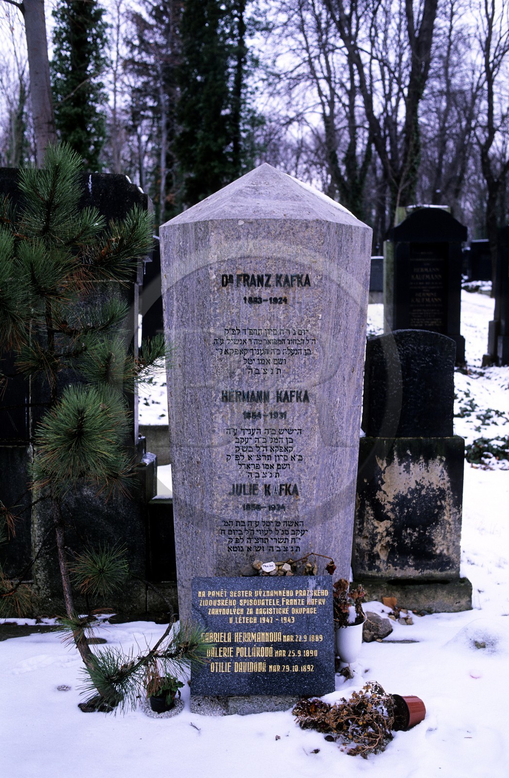 République Tchèque, Prague, nouveau cimetière juif, la tombe de Kafka