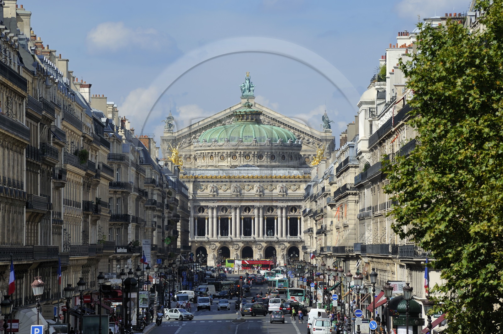 France, Paris, Garnier Opera at the end of Opera Avenue