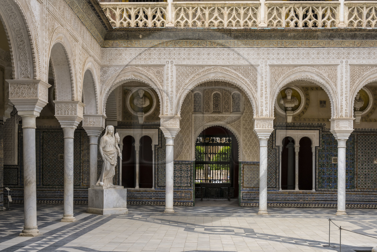 Espagne, Andalousie, Séville, la Casa de Pilatos (la maison de Pilate), palais de style mudéjar, le patio principal