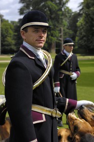 France, Loir et Cher, Chateau de Cheverny, Vol au Vent, the first whipper-in who manage the pack of 90 dogs for hunting