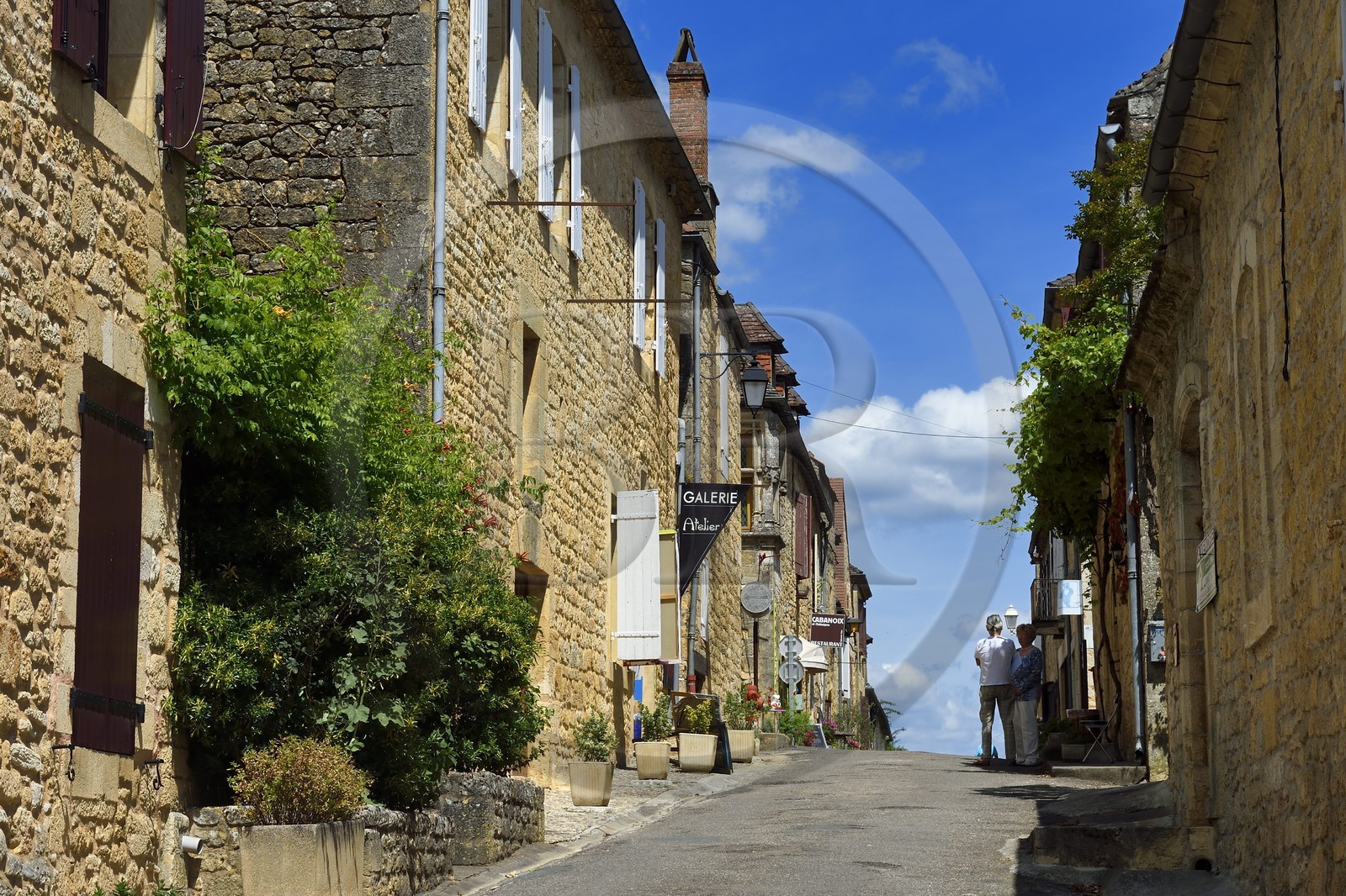 France, Dordogne (24), Périgord Noir, vallée de la Dordogne, vallée de la Dordogne, Domme, labellisé Les Plus Beaux Villages de France, rue de la Porte Delbos