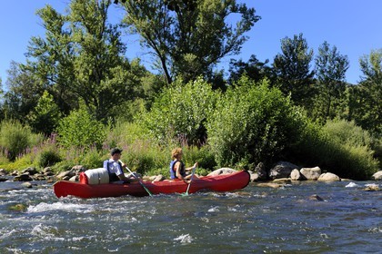 France, Herault, Orb valley, kayaking the river Orb at the moulin de Travassac next to Mons la Trivalle