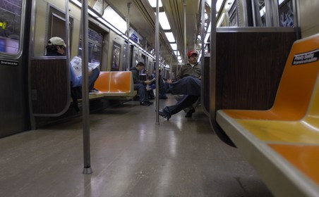 Etats-Unis, New York, Manhattan, dans le Metro