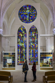 France, Vendée (85), Mortagne-sur-Sèvre, l'église Saint-Hilaire, église et centre d'interprétation du vitrail
