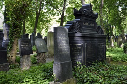 Allemagne, Berlin, quartier de Prenzlauer Berg, le cimetière israélite de Schonhauser Allee