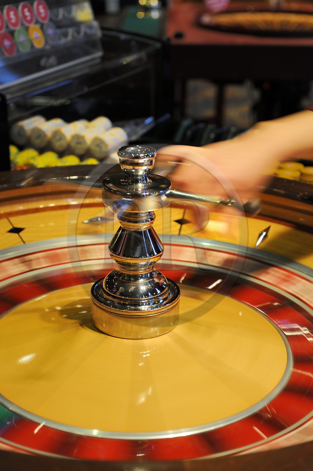 France, Calvados (14), Pays d'Auge, Deauville, le Casino, table de Roulette anglaise