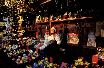 France, Bouches-du-Rhône (13), Les Baux-de-Provence, labellisé Les Plus Beaux Villages de France, marché de Noël