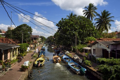 Sri Lanka, Province de l'Ouest, Negombo, le vieux canal hollandais qui va jusqu'à Colombo