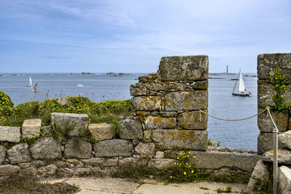 France, Finistère (29), Pays des Abers, estuaire de l'Aber Wrac'h, fort construit par Vauban début XVIIIème siècle sur l'Ile Cèzon