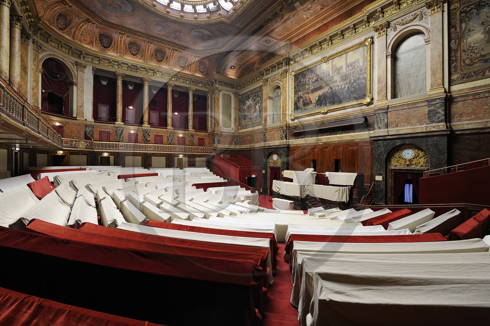France, Yvelines, Chateau de Versailles, listed as World Heritage by UNESCO, Midi Wing, semicircular auditorium of the Parliament Congress