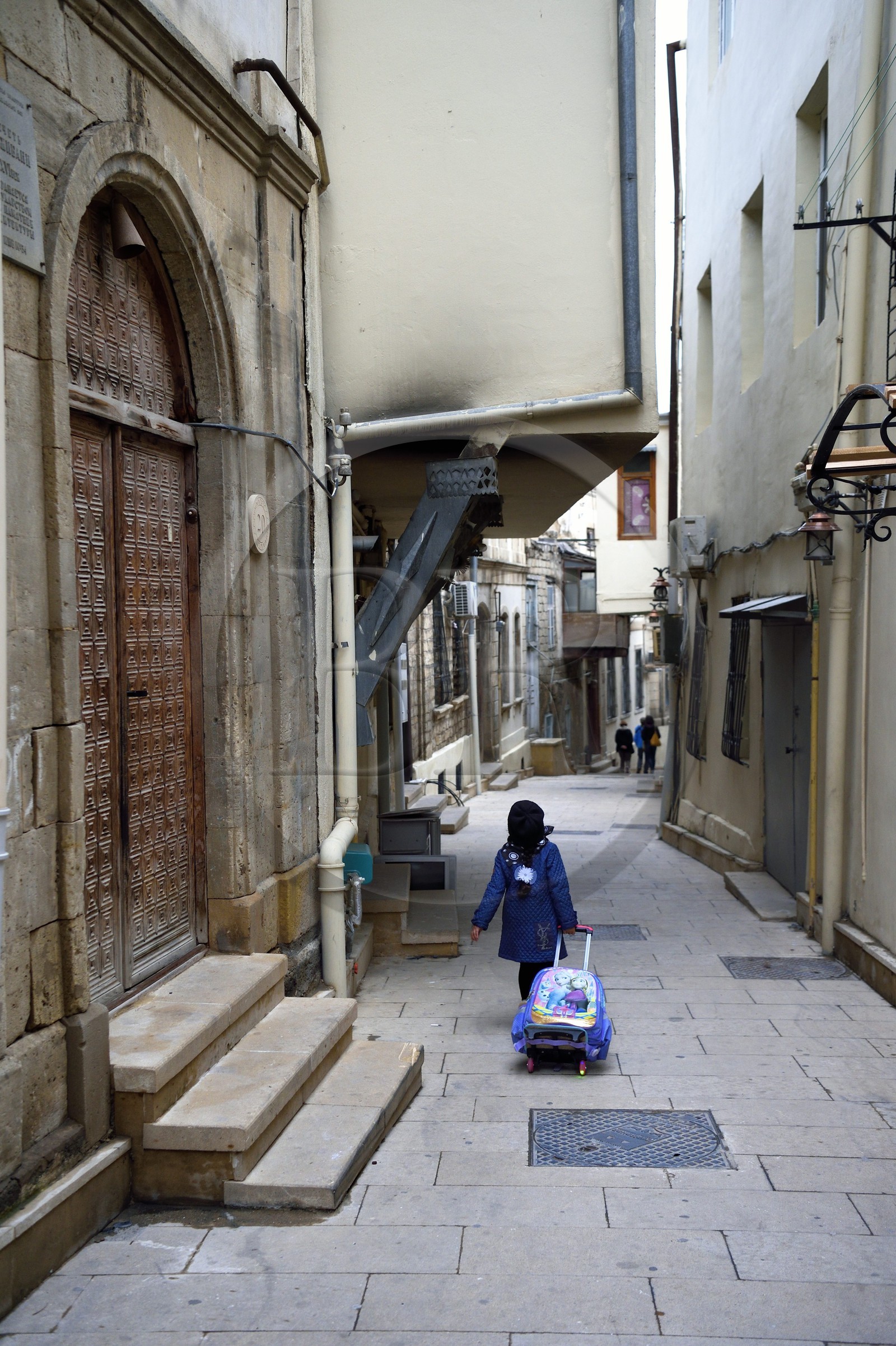 Azerbaïdjan, Bakou, ruelle de la Vieille ville, classée au patrimoine mondial de l'UNESCO