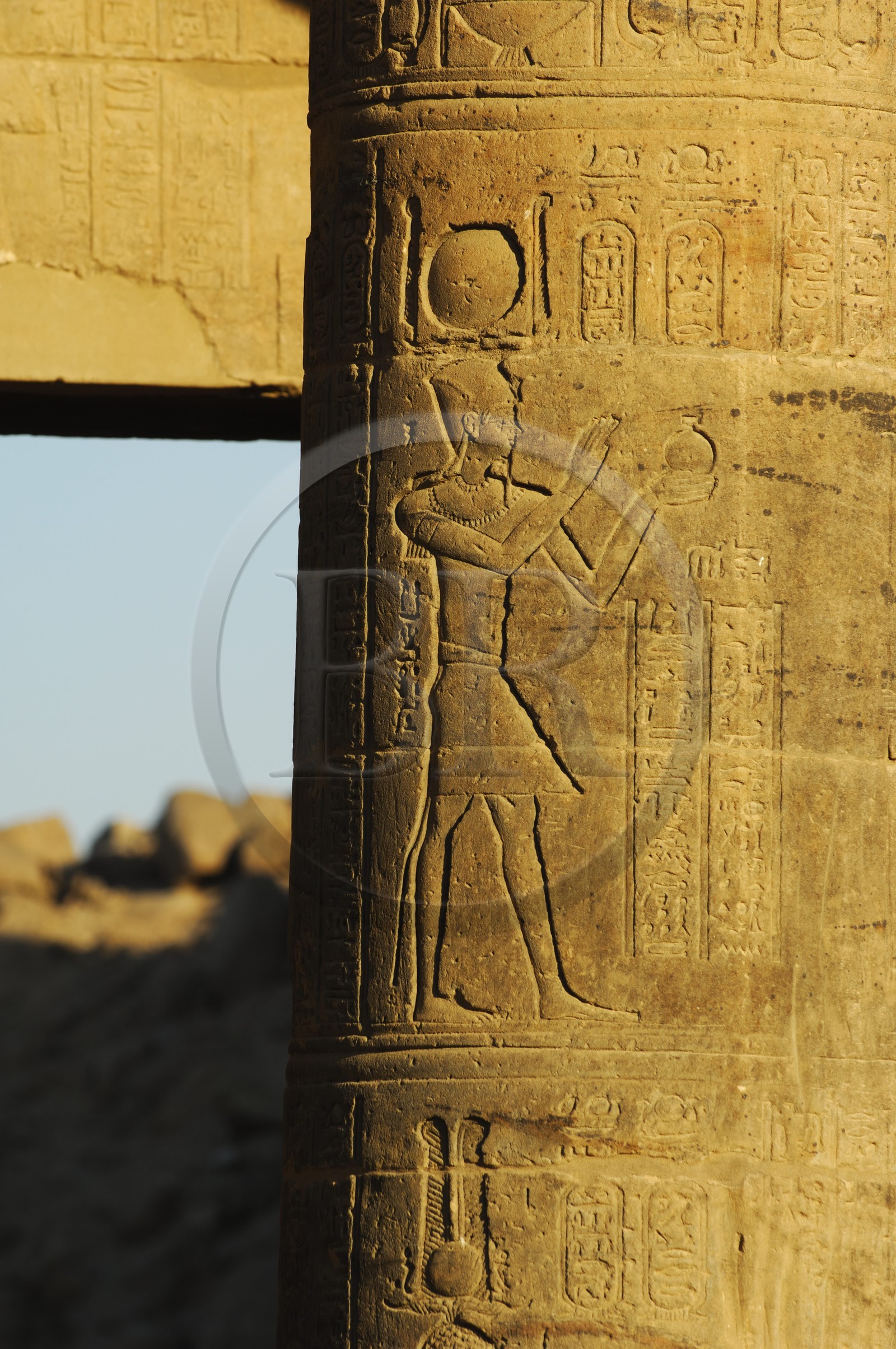 Egypte, Haute-Egypte, Nubie, vallée du Nil, Assouan, île d'Agilka, Philae classé Patrimoine Mondial de l'UNESCO, le temple d'Isis