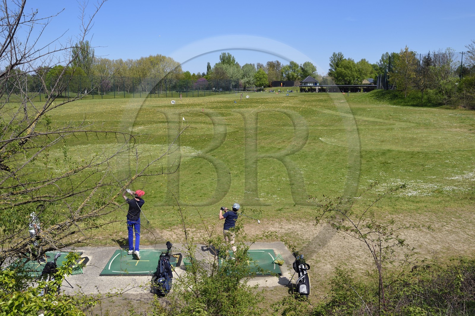 France, Val-de-Marne (94), Champigny-sur-Marne, practice du golf du parc du Tremblay