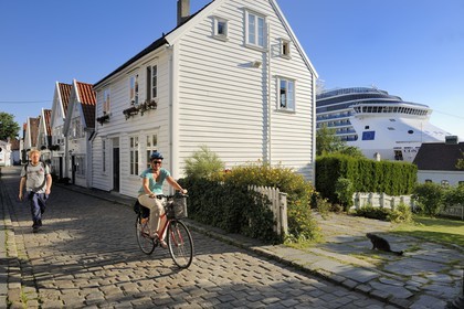 Norvège, Rogaland, Stavanger, maison en bois de la vieille ville