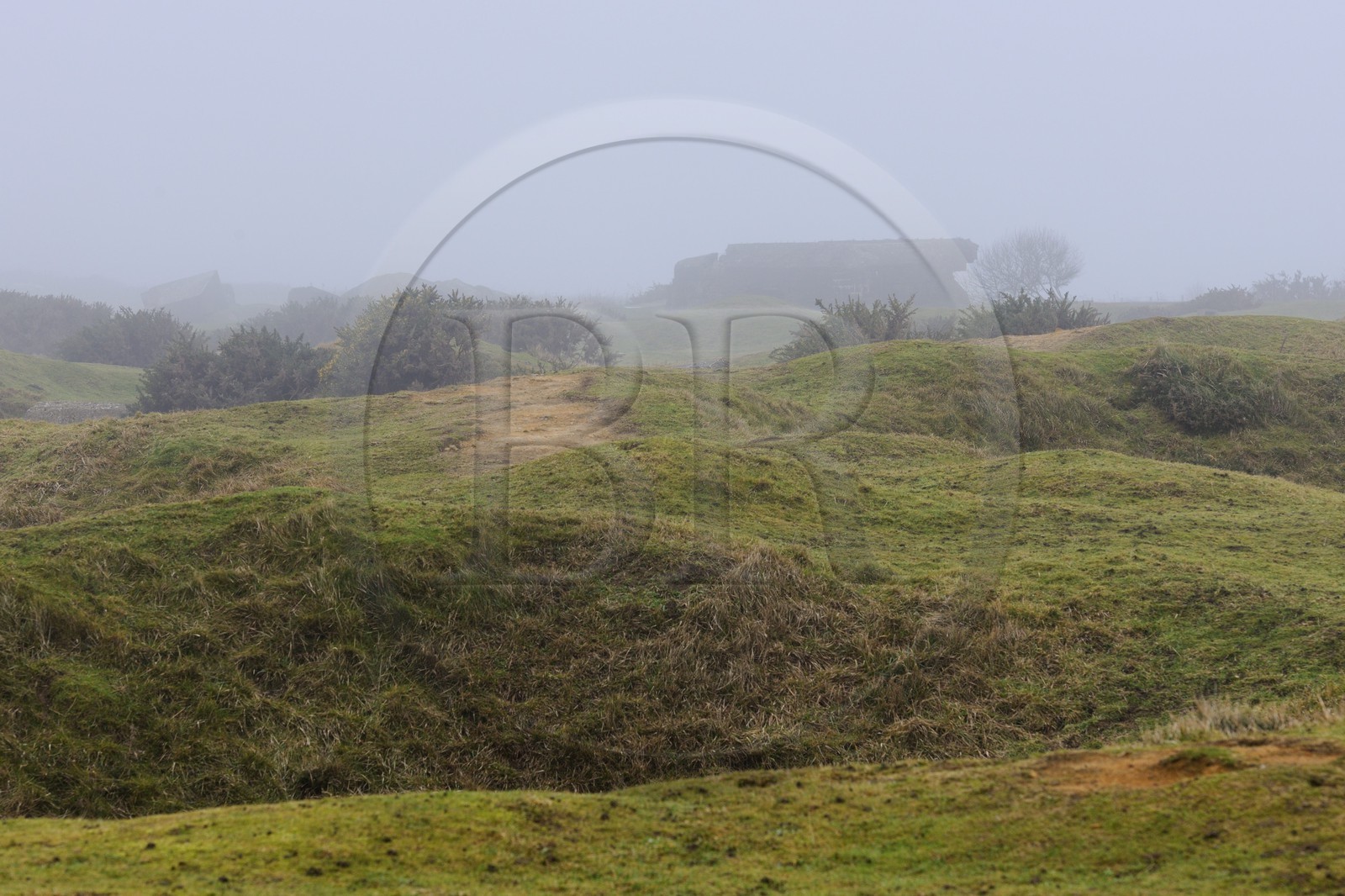 France, Calvados (14), Grandcamp-Maisy, blockhaus de la Pointe du Hoc