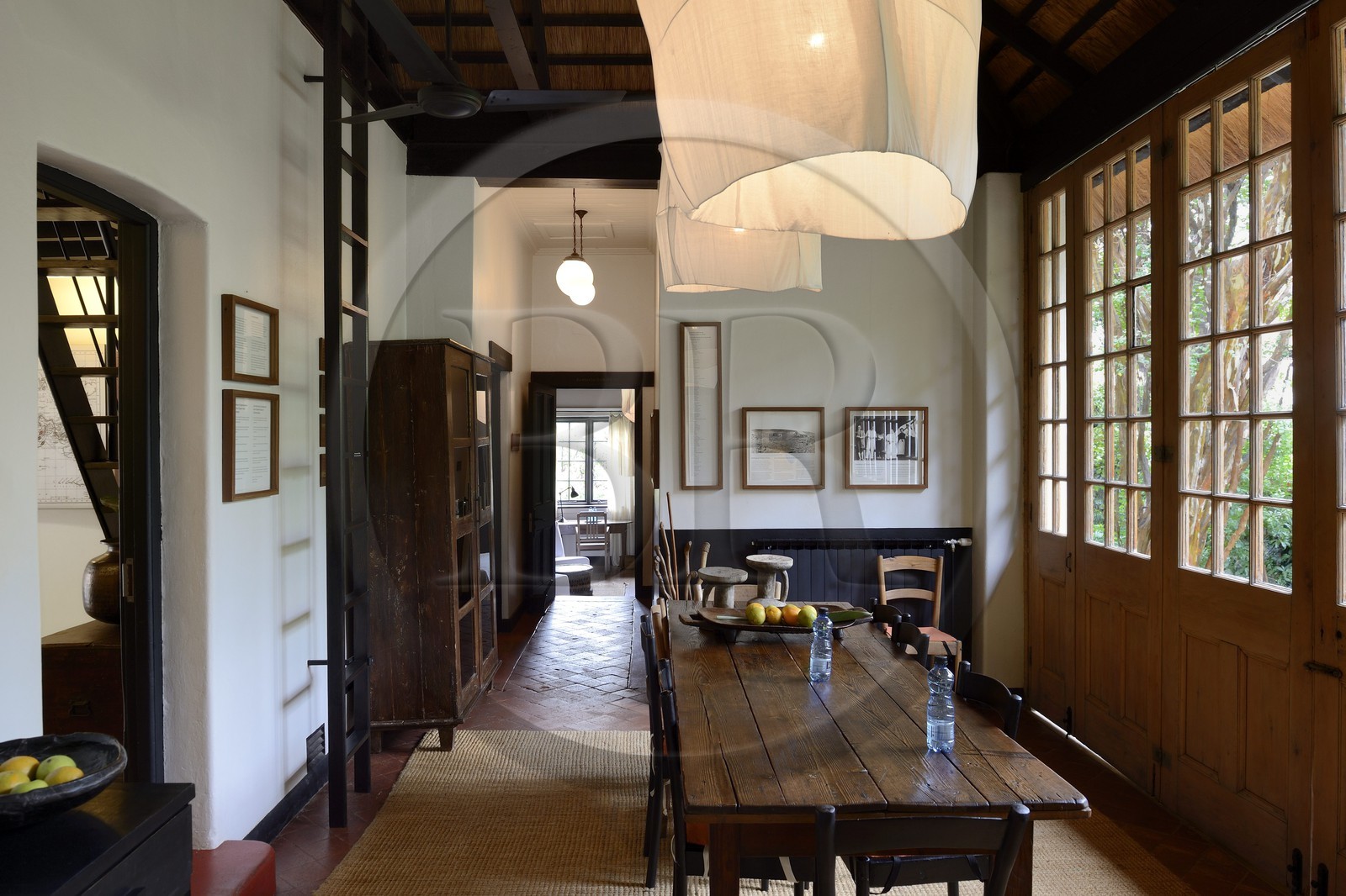 South Africa, Gauteng Province, Johannesburg, residential area of Orchards, Satyagraha House, hotel and museum located in the house that hosted Mohandas Gandhi from 1908 to 1909, built in 1907 by his companion the German architect Hermann Kallenbach, the dining room
