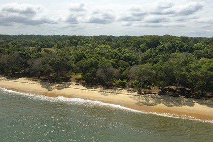Gabon, Ogooue-Maritime Province, Wonga Wongue National Park, the coastal zone (aerial view)