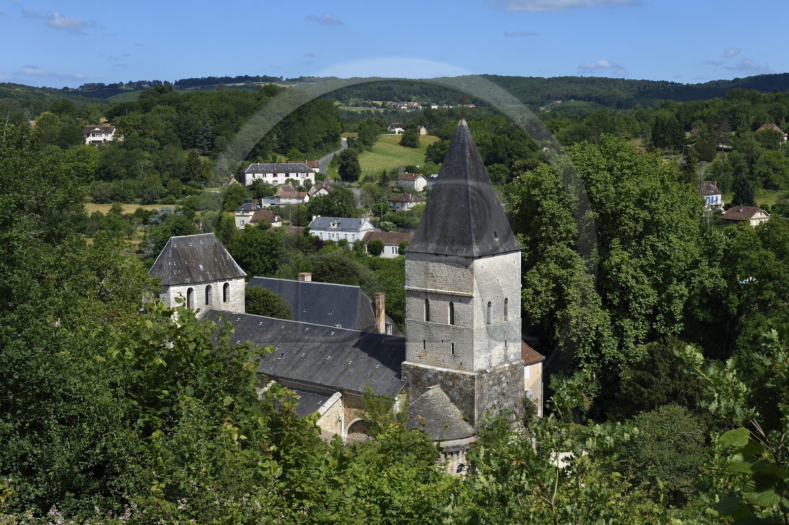 France, Dordogne (24), Périgord Noir, vallée de l'Auvézère, Tourtoirac, église de l'ancienne abbaye Saint-Pierre-ès-Liens