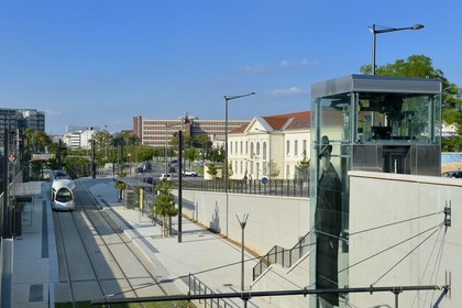 France, Rhone, Lyon, Montluc Prison former military court and  Jean Moulin portrait