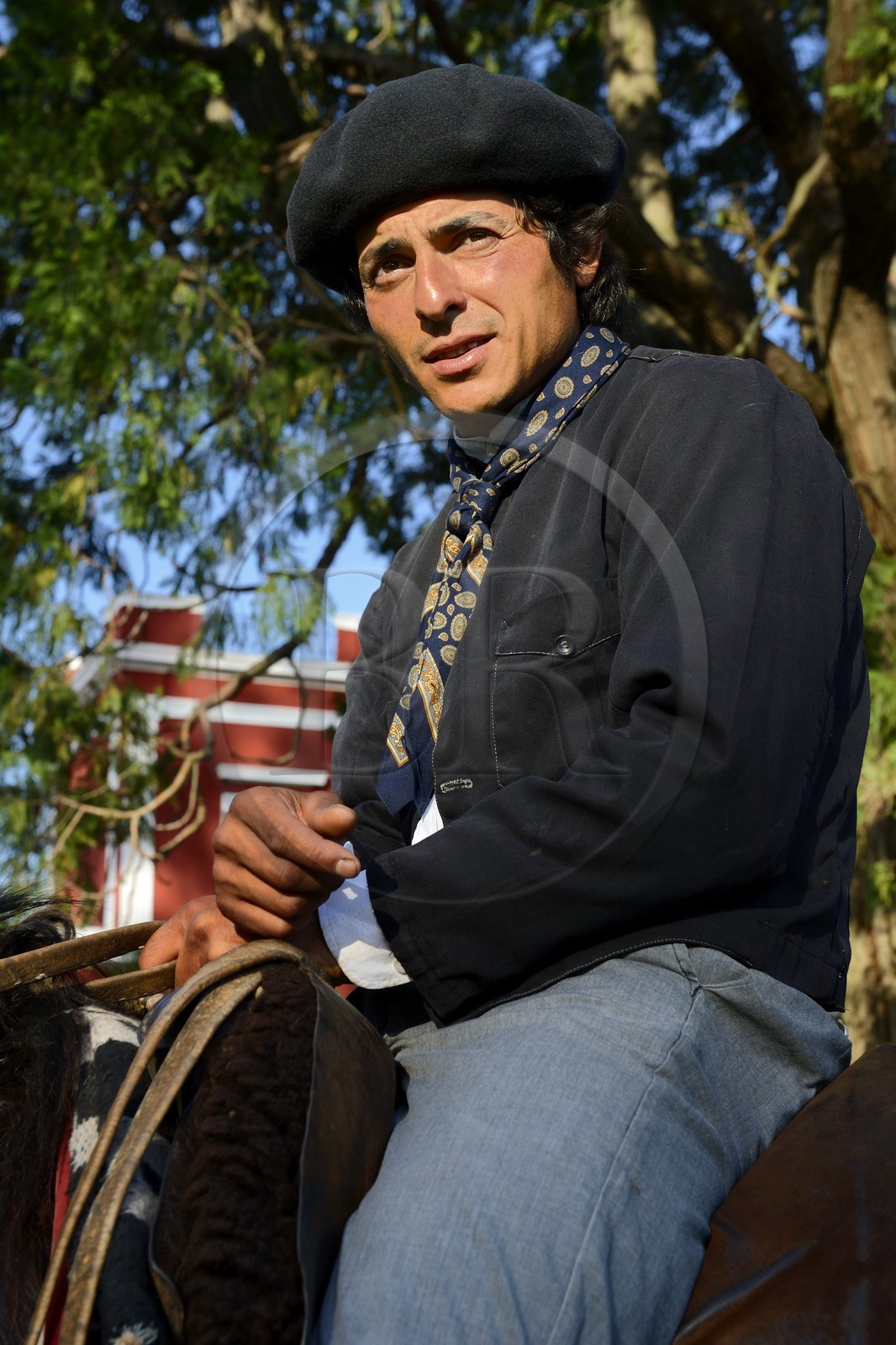 Argentine, province de Buenos Aires, San Antonio de Areco, estancia La Bamba de Areco, gaucho buvant du maté (infusion locale)