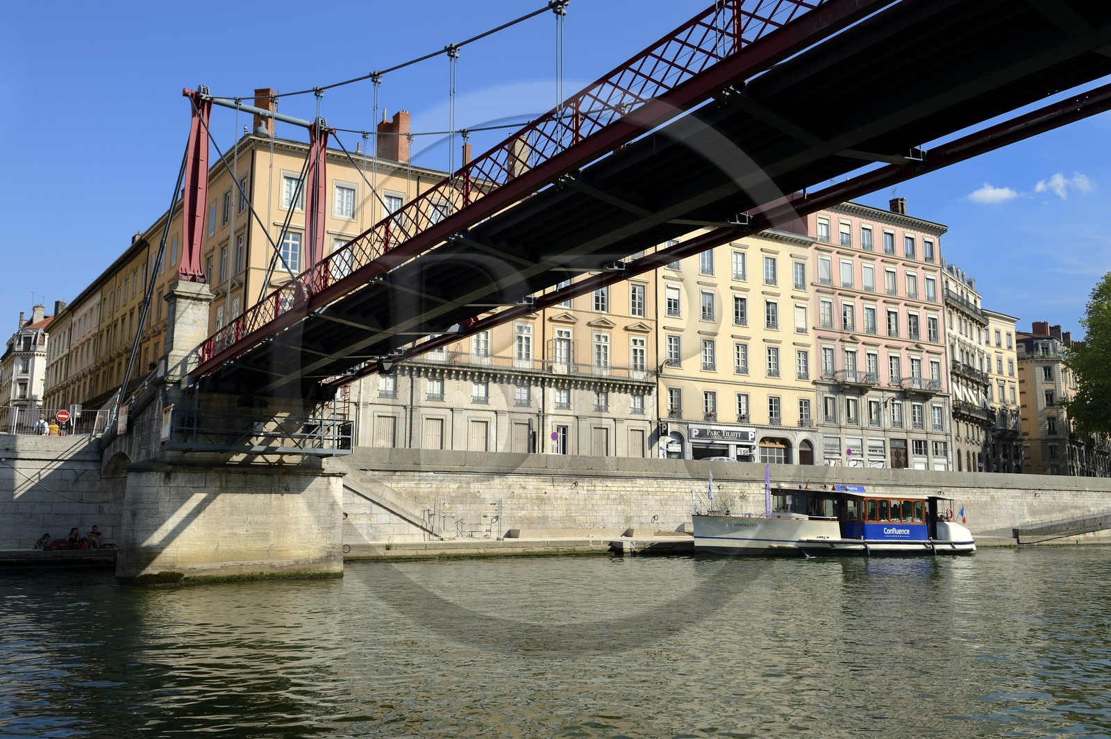 France, Rhône (69), Lyon, site historique classé Patrimoine Mondial de l'UNESCO, Vieux Lyon, quartier Saint-Georges, la passerelle Paul Couturier aussi appelé Saint Georges sur la Saône